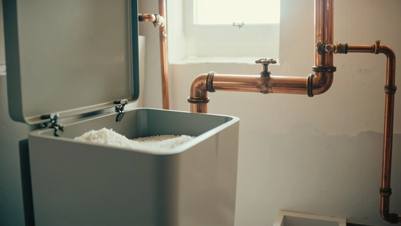 Home water softener rental unit installed in a utility room